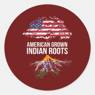 In Indien verwurzeltes amerikanisches Produkt Runder Aufkleber