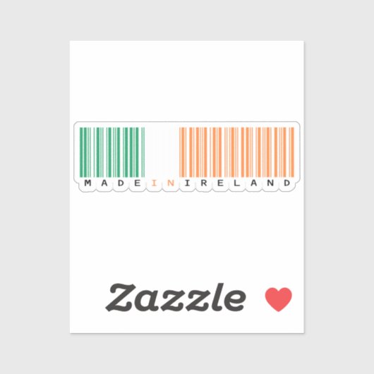 In Irland hergestellter Barcode-Flagge Aufkleber (Blatt)