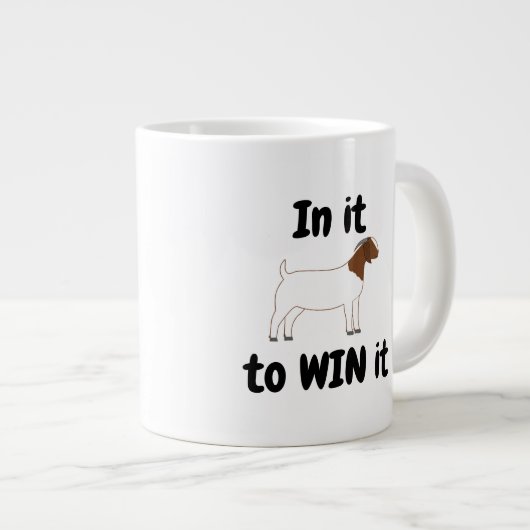 In it to WIN it - Boer Goat Jumbo-Tasse (Vorderseite Rechts)