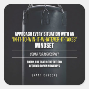 In it to win it Mindset - Workout Motivierend Quadratischer Aufkleber