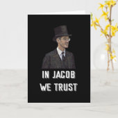 In Jacob Rees-Mogg vertrauen wir Karte (Gelbe Blume)