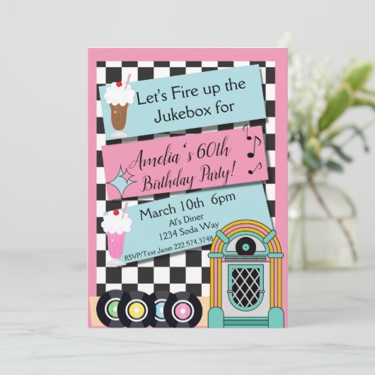 In jedem Alter, 1950er Jahren, Einladung zum Gebur (Stehend Vorderseite)