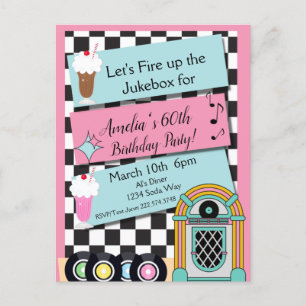 In jedem Alter, 1950er Jahren, Einladung zum Gebur Postkarte