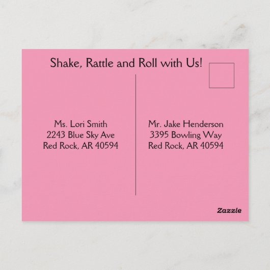 In jedem Alter, 1950er Jahren, Einladung zum Gebur Postkarte (Rückseite)