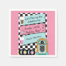 In jedem Alter, 1950er Jahren, Einladung zum Gebur Serviette