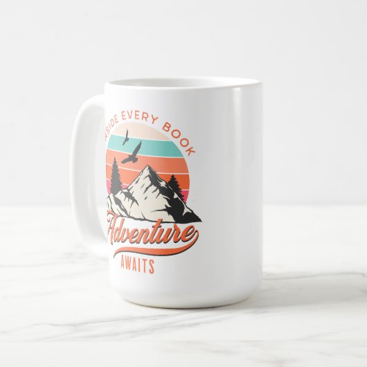 In jedem Buchabenteuer wird Buch Lover Tasse erwar (Vorderseite Links)