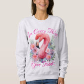In jeder Sache dank tropischen rosa Flamingo Sweatshirt (Vorderseite)