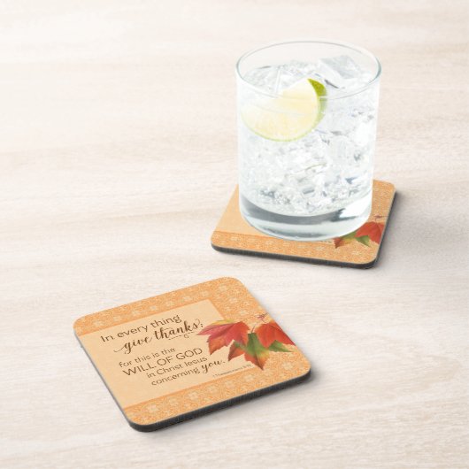 In jeder Sache danke - 1 Thes. 5:18 Getränkeuntersetzer (Rechte Seite)