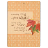 In jeder Sache danke - 1 Thes. 5:18 Klemmbrett (Rückseite)