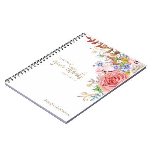 In jeder Sache danke - 1 Thes. 5.18 Uhr Notizblock (Linke Seite)