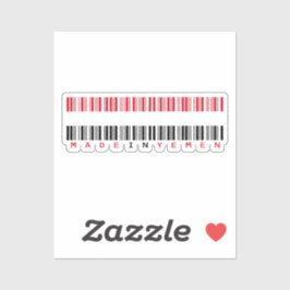 In Jemen hergestelltes Barcode-Flaggen-Design Aufkleber