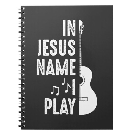 In Jesus Name Christlich Gitarrist Gitarrist Gitar Notizblock (Vorderseite)