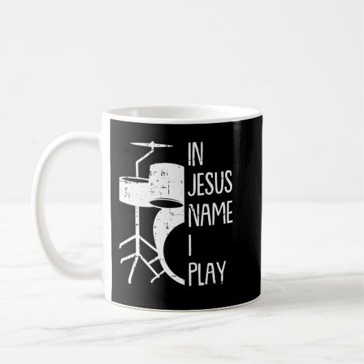 In Jesus Name Christmas Cool I Play Drum Christian Kaffeetasse (Links)