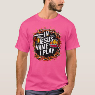 In Jesus Name spiele ich Drum Drummer Christlich M T-Shirt