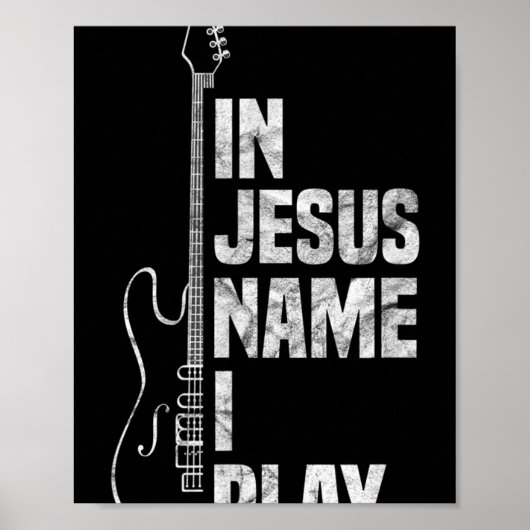 In Jesus Name spiele ich Gitarre Christlich Guitar Poster (Vorne)