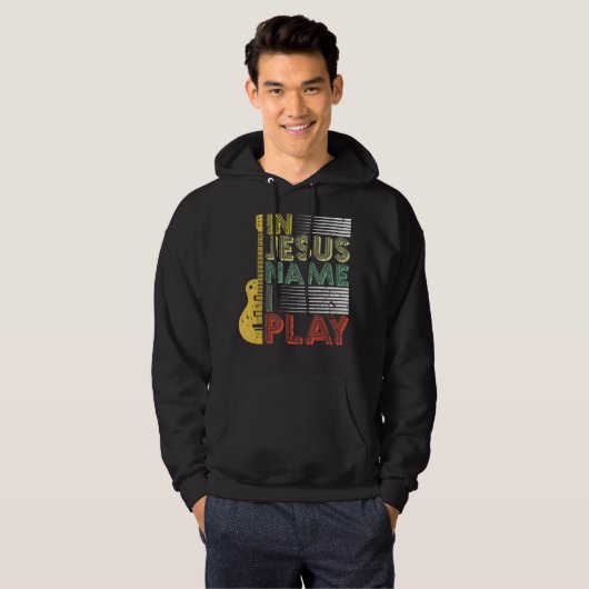 In Jesus Name spiele ich Gitarre Christliche Musik Hoodie (Vorne ganz)