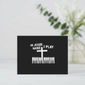 In Jesus Name spiele ich Piano Player Musiknoten G Postkarte (Stehend Vorderseite)