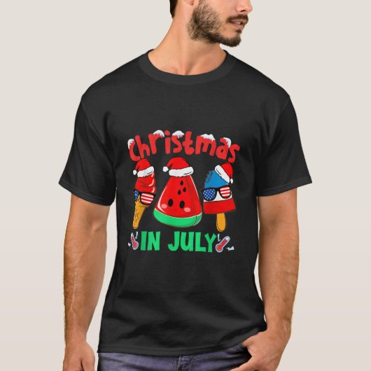 In July Watermelon Ice Pops Santa T-Shirt (Vorderseite)