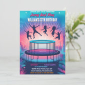 in Jungen Kinder cool Trampolin Park 13. Geburtsta Einladung (Stehend Vorderseite)