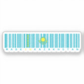 In Kasachstan hergestellter Barcode-Flaggenaufkleb Aufkleber (Vorderseite)