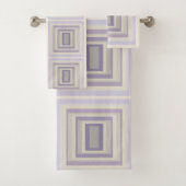 In khalkgrauem Lavendelgeometrie verpackt Badhandtuch Set (Insitu)