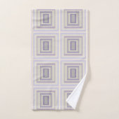 In khalkgrauem Lavendelgeometrie verpackt Badhandtuch Set (Handtuch)