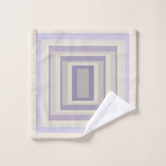 In khalkgrauem Lavendelgeometrie verpackt Badhandtuch Set (Waschlappen)