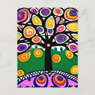 In Kontakt bleiben   Whimsical Art Postkarte