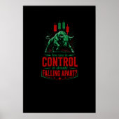 In Kontrolle oder auseinanderfallend: Starker Hand Poster (Vorne)