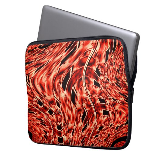 In Korallen gespiegelte Quadrate Laptopschutzhülle (Vorderseite Links)