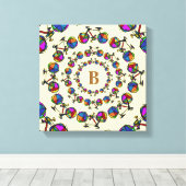 in Kreisen Farbräder mandala initiale Leinwanddruck (Insitu (Holzboden))