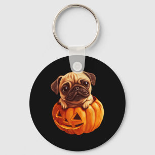 In Kürkin Halloween Pugkin Niedlicher Mops Hallowe Schlüsselanhänger