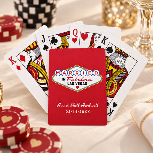 In Las Vegas auf fabulöse Weise geheiratet Rot Spielkarten