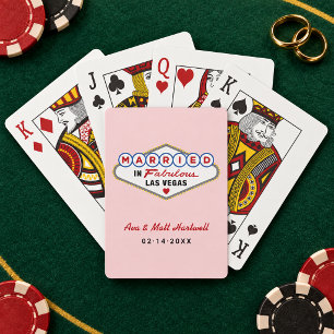 In Las Vegas geheiratet - Rosafarben Spielkarten