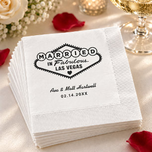 In Las Vegas geheiratet - schwarze Hochzeit Serviette
