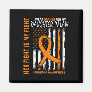 In Law Leukemia Cancer Awareness American Flag Magnet