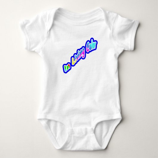 "In lebender Farbe" Buchstabe Graphic Baby Strampler (Vorderseite)