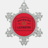 In Lexington MA Snowflake Gerahmte Ornament (Vorderseite)
