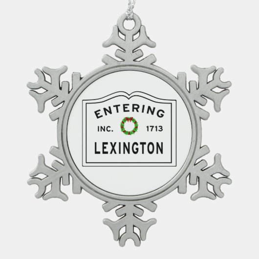 In Lexington MA Snowflake Gerahmte Ornament (Vorderseite)