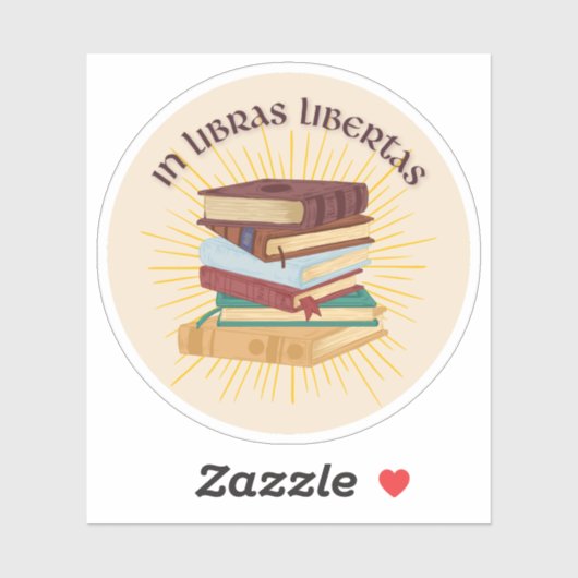In Libras Libertas | In Büchern finden Freiheit Aufkleber (Blatt)