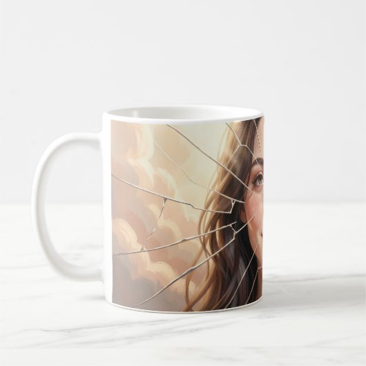 In Licht getauchte Ermutigungsposter Kaffeetasse (Links)
