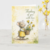 In Liebe an Dich denken | Maus Karte (Gelbe Blume)