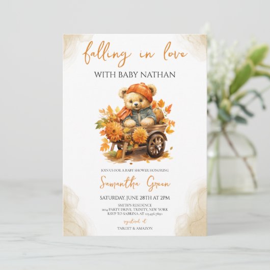 In Liebe Bärendusche fallen Einladung (Stehend Vorderseite)