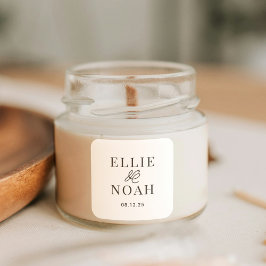 In Liebe bearbeitbare Gastgeschenk Hochzeit Aufkle Quadratischer Aufkleber