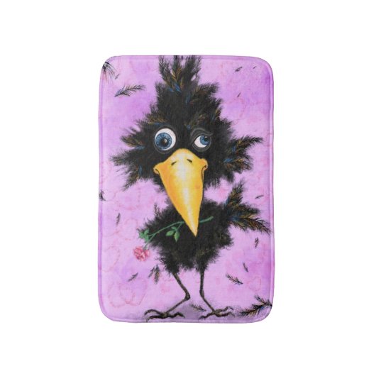 In Liebe Crow - Funny Badematte (Vorderseite Vertikal)