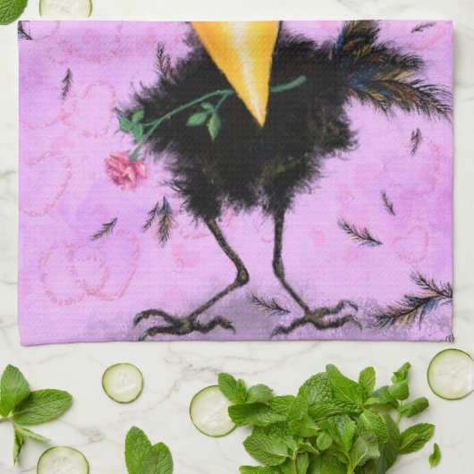 In Liebe Crow - Gentleman - Funny Geschirrtuch (Gefaltet)