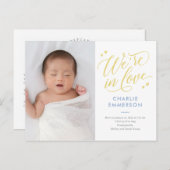 In Liebe EDITABLE FARBE Geburtsankündigung Postkar Postkarte (Vorne/Hinten)