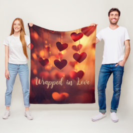 In Liebe Eingehüllt Romantisches Herz Glowing Flee Fleecedecke