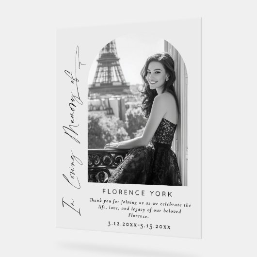 In Liebe Erinnerung einfache Gedenkfeier Willkomme Acrylschild (Winkel)