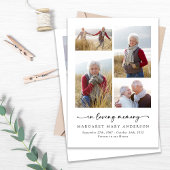 In Liebe Erinnerung fünf Fotos Beerdigung Beileid Dankeskarte